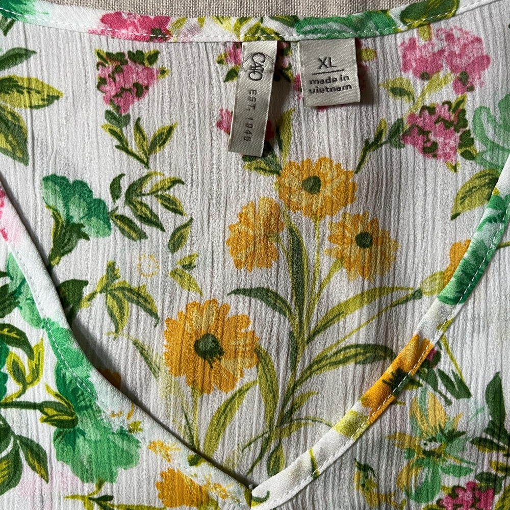 Cato Floral Blouse - Green, Yellow, Pink